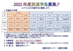 【国际交流中心】2022年度第I期派遣学生。